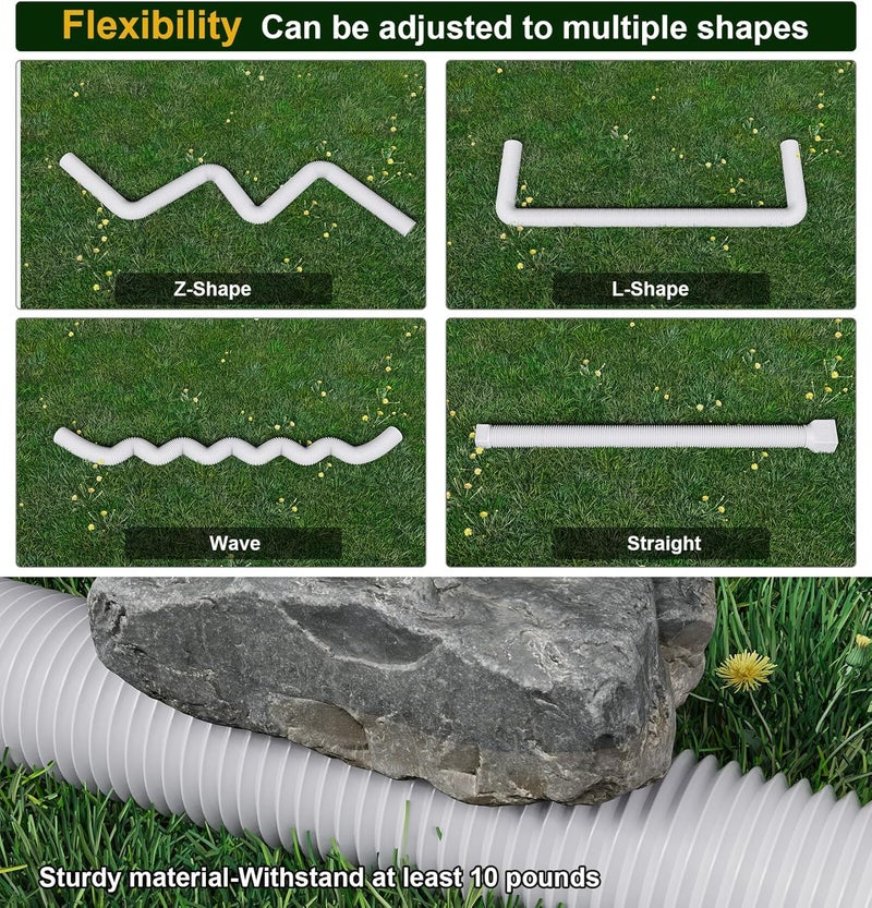 Ogutter Rain Gutter Downspout Extensions, Downspout Extender for Rainwater Drainage Flexible, Down Spout Drain Extension Pipe and Extendable from 21 to 66 Inches (White) - Image 2